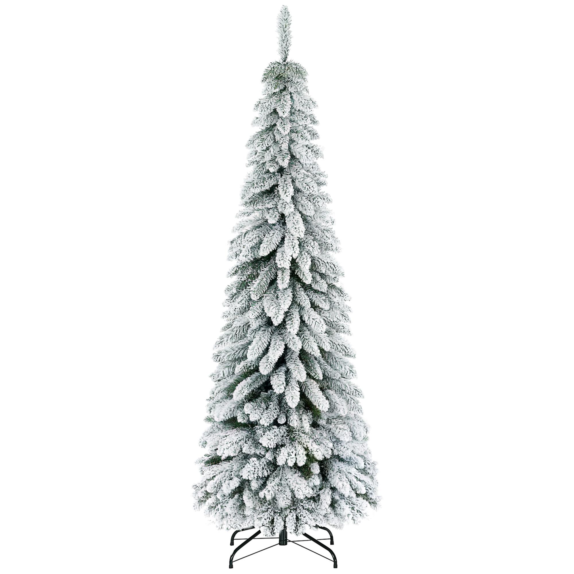 Árvore de Natal Artificial Nevada com 523 Ramos Suporte de Aço Dobrável Decoração para Casa Festas Ø74x180 cm Verde