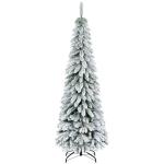Árvore de Natal Artificial Nevada com 523 Ramos Suporte de Aço Dobrável Decoração para Casa Festas Ø74x180 cm Verde