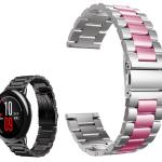 Correia Met. Dual Elos (Rosa) p/ Xiaomi Amazfit Pace/Stratos/Stratos2S/GTR 47mm/Ticwatch/Huawei/