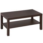 Mesa de Centro Mesa Auxiliar de 2 Níveis para Sala de Estar Escritório 90x45x45,5cm Nogueira