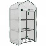 Estufa de Jardim de 3 Níveis Estufa de Terraço com 3 Prateleiras para Cultivo de Plantas Flores 59x39x127 cm Branco