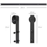 Kit de acessórios para porta de correr deslizante Conjunto de peças de metal Trilhos de rolo de aço carbono