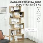 Estante para Livros Moderna Estante com 6 Prateleiras para Sala de Jantar Sala de Estar Estúdio 80x23x192 cm Madeira