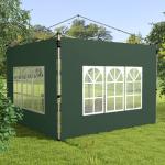 2 Paredes Laterais para Tenda de 3x3 / 3x4 m 295x195 cm Parede de Substituição de Tecido Oxford para Tendas Dobráveis Verde