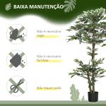 Planta Artificial Ficus 150 cm Planta Artificial com 1008 Folhas Musgo e Vaso para Exterior Casa Sala de Estar Escritório Verde