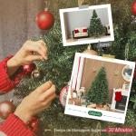 Árvore de Natal Artificial 180 cm com 1687 Ramos e Base Metálica Dobrável, Realista e Frondosa, Verde