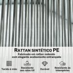 Conjunto de Móveis de Jardim em Ratã Sofá de Canto com Almofadas e Mesa de Centro para Terraço Exterior Azul Claro