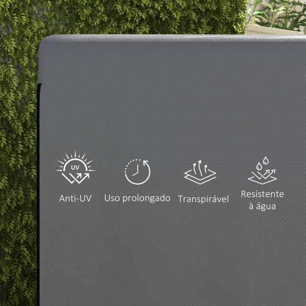 Capa Protetora para Baloiço de Jardim de 3 Lugares 215x155x150 cm Impermeável com Fecho de Correr Cinza Escuro