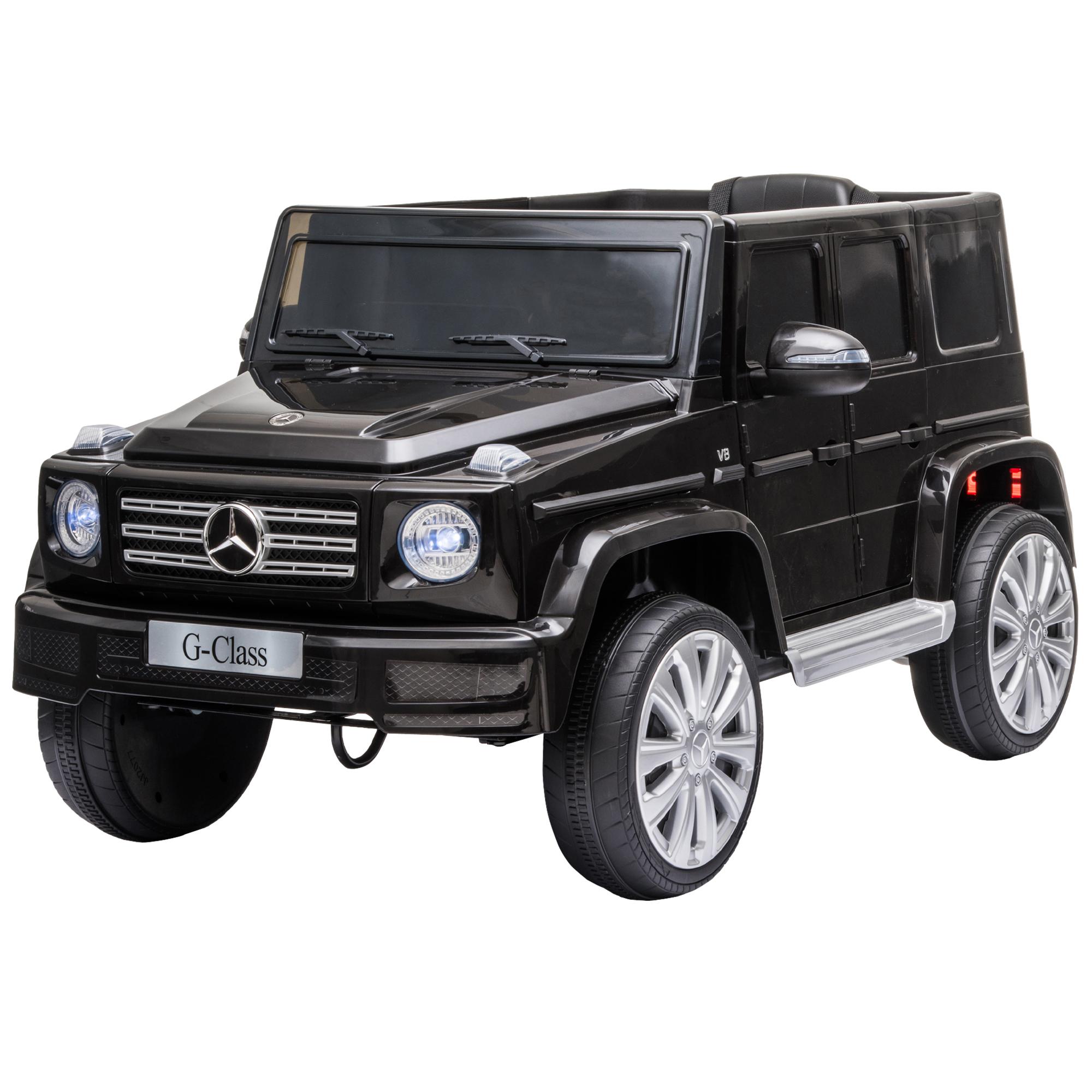 Carro Elétrico BENZ G500 Todo - o - Terreno com Bateria 12V Veículo Elétrico com Música Buzina Velocidade 3 - 5 km/h Preto
