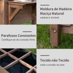 Horta Vertical com Prateleira Horta Elevada de Madeira Maciça para Cultivo de Flores Verduras Ervas 123x54x74cm Marrom