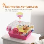 Gaiola para Hamsters com Comedouro Bebedouro Roda de Exercício Torre de Observação e Casinha 34x27x25 cm Multicolor