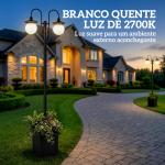Candeeiro Solar de Exterior com Vaso 2 Cabeçais Impermeável IP44 Ligação Automática Altura Ajustável