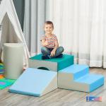 Conjunto de 4 Blocos de Espuma para Crianças de 1 - 3 Anos Figuras de Construção Brinquedo de Aprendizagem Infantil Estofado em PU 150x50x39cm Multicor