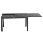 Conjunto de Jardim Refeição de 9 Peças com Mesa Extensível 8 Cadeiras Empilháveis 135 - 270x89x74cm Cinza