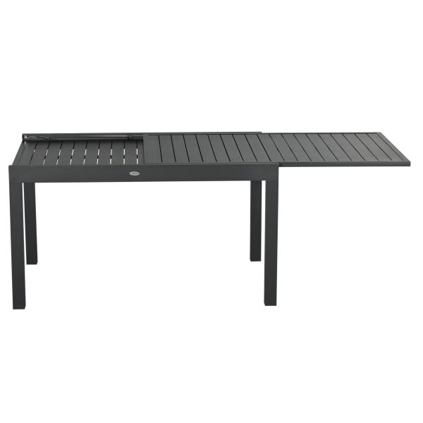 Conjunto de Jardim Refeição de 9 Peças com Mesa Extensível 8 Cadeiras Empilháveis 135 - 270x89x74cm Cinza