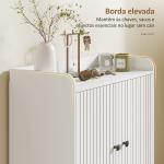 Sapateira de 2 Portas em Ripas Sapateira para Entrada com Prateleiras Ajustáveis Compartimento Aberto para 15 Pares de Sapatos 75x35x97 cm Branco