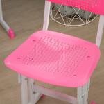 Conjunto de Secretária e Cadeira para Crianças com Altura Ajustável 1 Gaveta e 1 Prateleira para Livros 60x45x90 - 120 cm Rosa