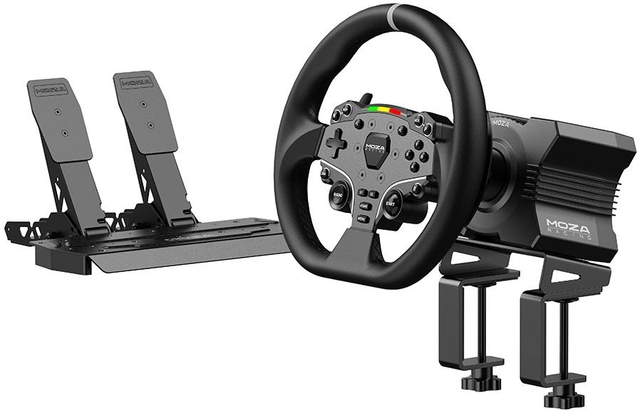 Volante ES + Pedais SRP - Lite + Base R5 + Grampos R5 (PC) - MOZA RACING