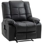 Poltrona de Massagem Poltrona Relax Reclinável com 8 Pontos de Massagem Controlo Remoto Estofada em PU 94x99x99 cm Preto