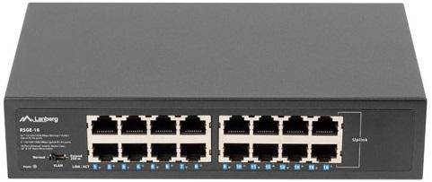 Switch 16 Portas Gigabit Ethernet 10/100/1000 (Preto) - LANBERG