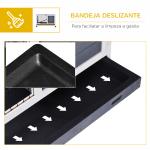 Coelheira de madeira gaiola para pequenos animais de estimação portátil com telhado de abertura rampa de bandeja removível para cobaias 90x53x59 cm cinza e branco