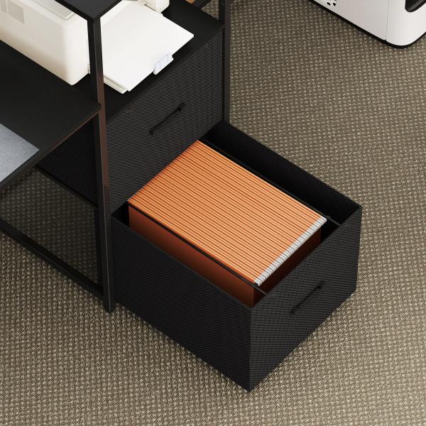 Mesa Gaming Dupla de 244 cm com Estação de Carga Portos USB Suportes para Monitor Gavetas de Tecido Preto
