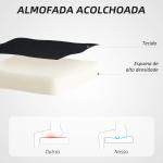 Cadeira de Escritório sem Apoio para os Braços Estofada em Linho Sintético com Altura Ajustável 53x43x85 - 93 cm Preto