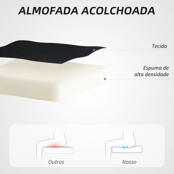 Cadeira de Escritório sem Apoio para os Braços Estofada em Linho Sintético com Altura Ajustável 53x43x85 - 93 cm Preto