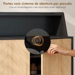 Sapateira para Entrada com Prateleiras Ajustáveis para 15 Pares de Sapatos 75x35x104 cm Preto e Madeira