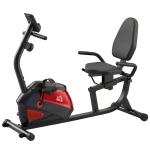 Bicicleta Estática com Encosto 8 Níveis de Resistência Magnética Volante Assento Ajustável Monitor LCD Pulsómetro Suporte de Telemóvel e Rodas Vermelho