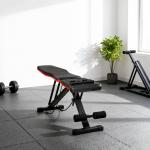 Banco de Musculação Dobrável com Extensão de Perna e Banda de Resistência 130x34x48 - 109 cm Preto