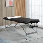 Marquesa de Massagem Dobrável com Altura Regulável em 7 Níveis, Apoio de Cabeça e Braços, 185x70x58 - 82 cm, Preto