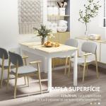 Mesa de Sala de Jantar de Madeira Retangular para 4 - 6 Pessoas Estilo Moderno 119x70x76 cm Carvalho e Branco