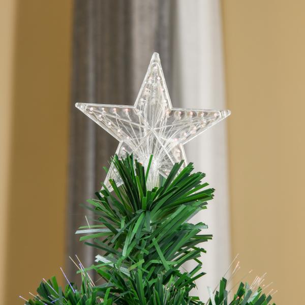 Árvore de Natal Artificial 150 cm Árvore de Natal com Fibra Óptica e Suporte Metálico Decoração de Natal Ø75x150 cm Verde