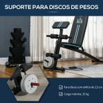 Banco de Musculação com Encosto Ajustável em 7 Posições Extensão de Pernas e Banda de Resistência 54x160x106cm Preto e Azul