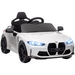 Carro Elétrico para Crianças BMW M4 12V com Controlo Remoto Faróis Buzina Música e Velocidade 3 - 5 km/h 108x69,5x51 cm Branco