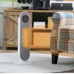 Aquecedor Elétrico Cerâmico PTC 1300/2000 W com Controlo Remoto, Oscilação 45°, Temporizador 12 h, Branco