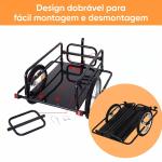 Reboque de Carga para Bicicleta Carrinho Dobrável para Bicicleta com 2 Rodas Refletores Carga 40 kg 155x71,5x77 cm Preto