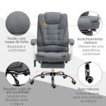 Cadeira de Massagem com 6 Pontos de Massagem Reclinável com Altura Ajustável e Função de Aquecimento 65x70x111 - 119 cm Cinza