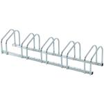 Estacionamento para 5 Bicicletas Suporte de Aço para Estacionar Bicicletas no Chão para Interior e Exterior 145x33x27cm Prata