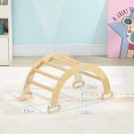 Arco de Aprendizagem para Crianças 2 em 1 Arco de Escalar para Crianças de 18 - 48 Meses Baloiço Bebés 68x42x36 cm Madeira