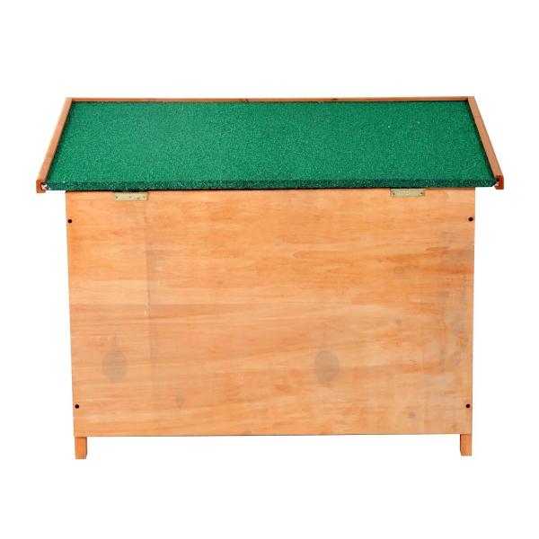 Casa para Cães de Madeira Casa para Animais de Estimação Elevada com Teto Asfáltico Abatível Impermeável e 4 pés Antiderrapantes 82x58x58cm Madeira
