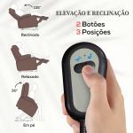 Poltrona Relax Elétrica Elevatória em Tecido Efeito Linho com Comando, Assento com Molas, Apoia - pés, Castanho