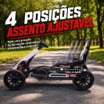 Go Kart Elétrico para Crianças Kart a Bateria 12V Velocidade Ajustável 3 - 5 km/h e Cinto de Segurança 100x58x58,5 cm Branco
