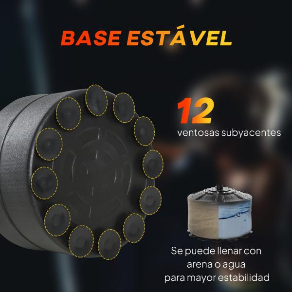 Punching Ball de Boxe com Altura Ajustável com 2 Bolas de Velocidade Barra Giratória 360° e Base Preenchida 88x50x160 - 230cm Preto