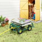 Carrinho de Jardim em Aço com Capacidade 200 kg e Laterais Removíveis 104x54x51 cm Verde e Amarelo