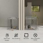 Armadilha para Animais Vivos Dobrável 66x24x30,5 cm Gaiola de Captura com Porta e Alça para Coelhos Roedores Prata