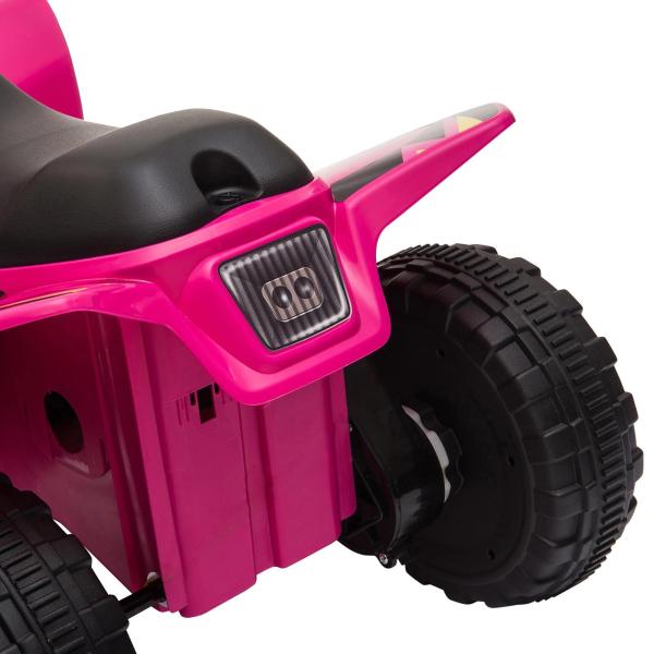 Quadriciclo Elétrico para Crianças de 18 - 36 Meses Quadriciclo a Bateria 6V com Avance e Retrocesso 72x40x45,5cm Rosa
