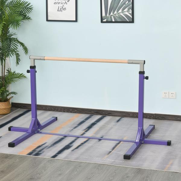 Barra de Ginástica para Crianças com Altura Ajustável 92 - 150 cm Barra Horizontal de Ginástica 194x121x150 cm Roxo