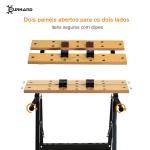 Bancada de trabalho dobrável com braçadeiras Uso Doméstico Ferro MDF 70 kg 56x62x75 cm